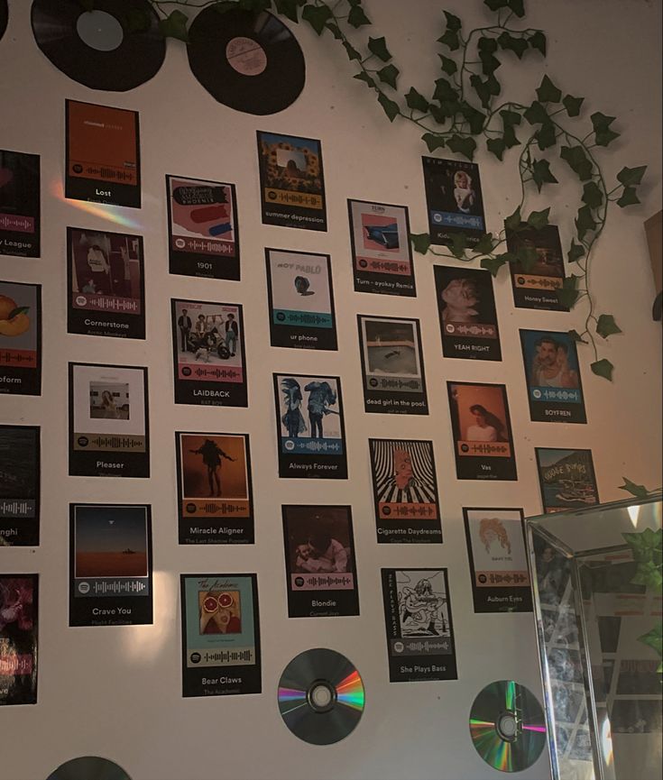 there are many cds on the wall