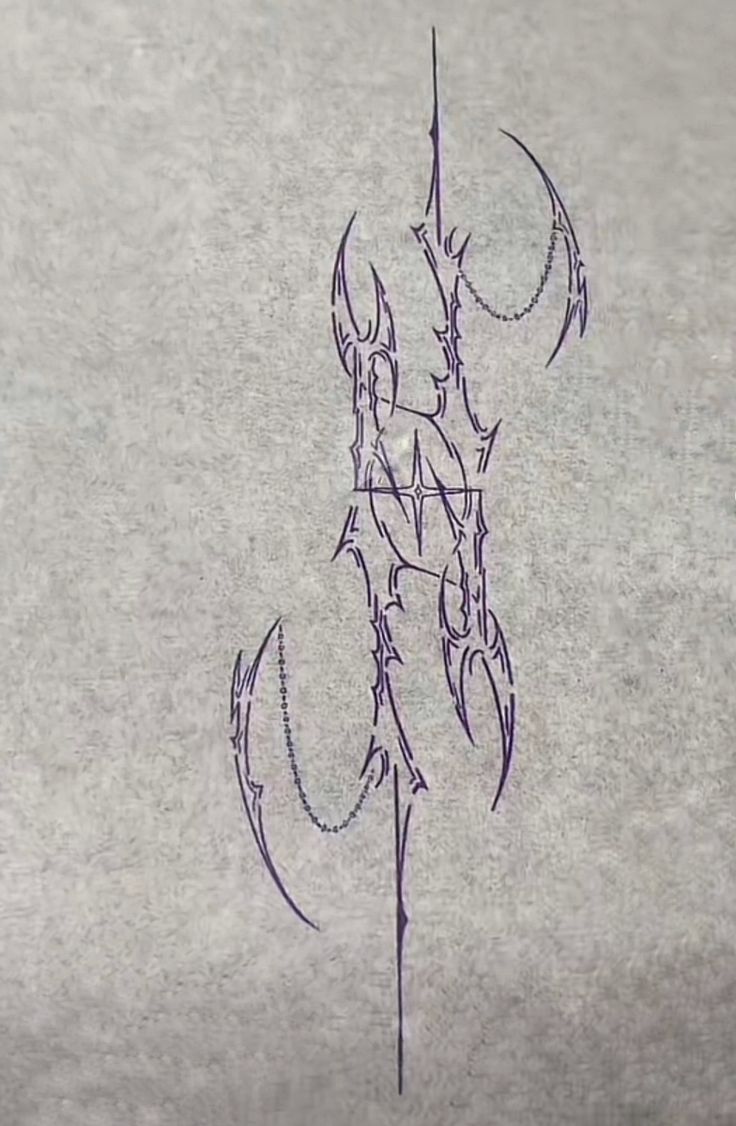 a drawing of an anchor on the side of a wall