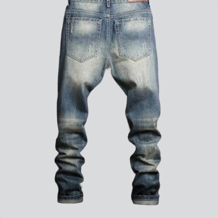 Fully distressed jeans for men online—excellent jeans from the 2023 Spring-Summer collection. Urban denim clothing is a fashion style that allows you to express your individuality and make a statement. This style emphasizes comfort and functionality, allowing you to mix and match different items to create unique looks. Urban denim clothing is a great way to show off your style without conforming to current trends. It can be an empowering experience and boost your self-confidence as well. With ur Urban Style Ripped Straight Leg Jeans, Ripped Washed Blue Bottoms For Streetwear, Medium Wash Slim Fit Bottoms For Streetwear, Slim Fit Distressed Bottoms For Streetwear, Distressed Slim Fit Straight Leg Bottoms, Distressed Slim Fit Bottoms For Streetwear, Slim Fit Distressed Cotton Jeans, Distressed Slim Fit Cotton Jeans, Distressed Slim Fit Jeans