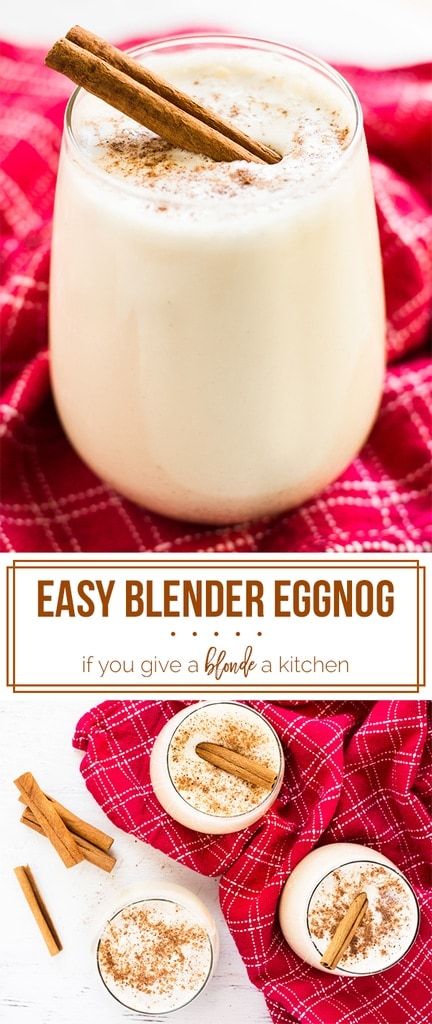 an easy blender eggnog recipe with cinnamon sticks