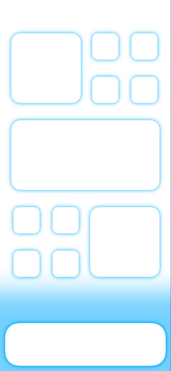 a blue and white background with squares, rectangles, and rounded shapes on it