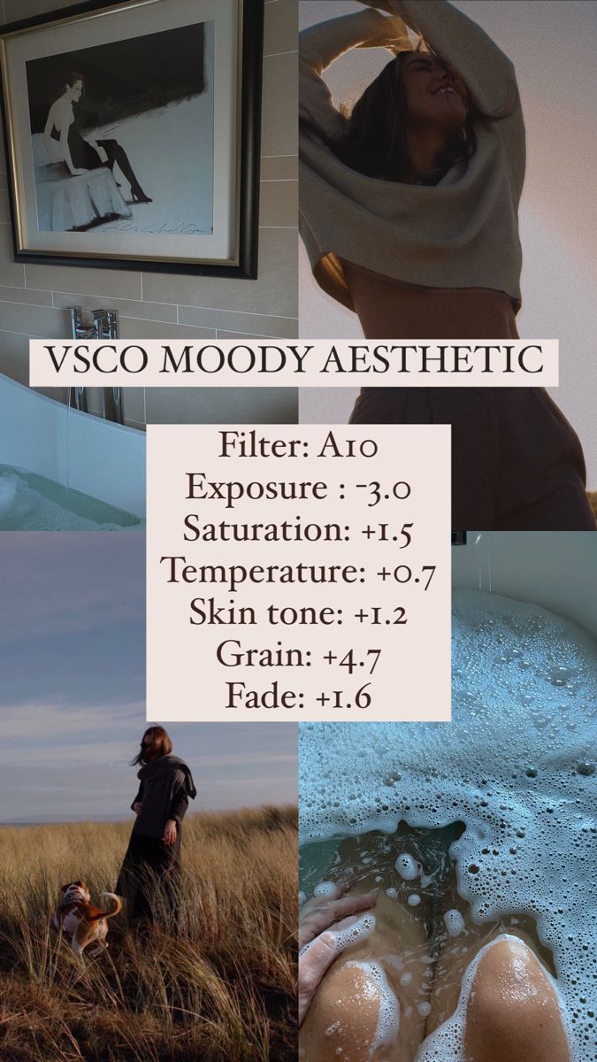 How to create a moody dark aesthetic using VSCO photo editing app. Cohesive warm filter for a clean neutral vibe. Vsco Editing Free, Dark Moody Edit Iphone, Lightroom Moody Edit, Vsco Free Filters Instagram Feed, Moody Filters Vsco, Moody Filter Iphone, Dark And Moody Photo Editing, How To Make Photos Look Aesthetic, Take Photos Aesthetic