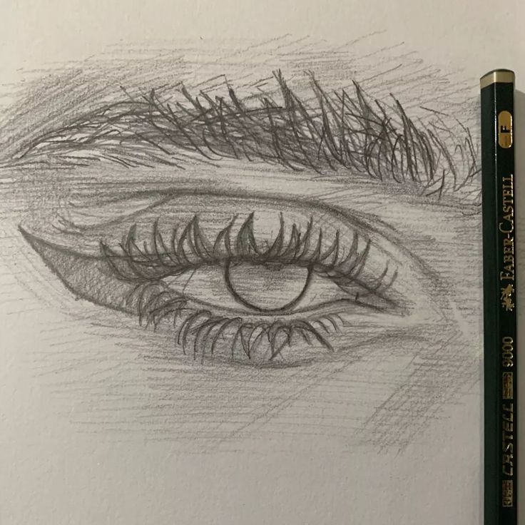 a pencil drawing of an eye