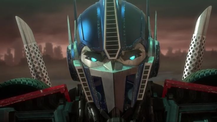 an animated image of a giant robot with glowing eyes