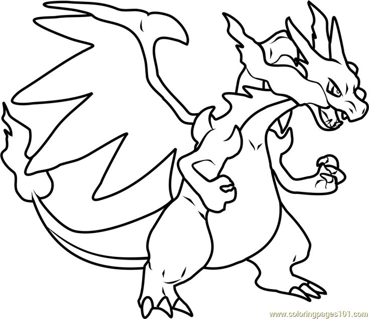 a drawing of a pokemon with its mouth open and the tail extended, it is black and white