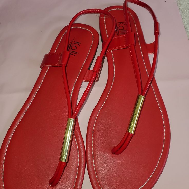 New Without Tags Red Thong Sandals T-Strap Slingbacks Flats. Large Size 11m. Must Have For This Spring/Summer. Happy Shopping And Check My Other Items For Sale. Red Casual T-strap Sandals For Spring, Casual Red T-strap Sandals For Spring, Red T-strap Sandals With Ankle Strap For Spring, Red Ankle Strap T-strap Sandals For Spring, Red T-strap Sandals For Summer Beach, Red T-strap Sandals For Beach And Spring, Red T-strap Sandals For Beach In Spring, Red T-strap Sandals For Spring Beach, Trendy Adjustable Red Sandals