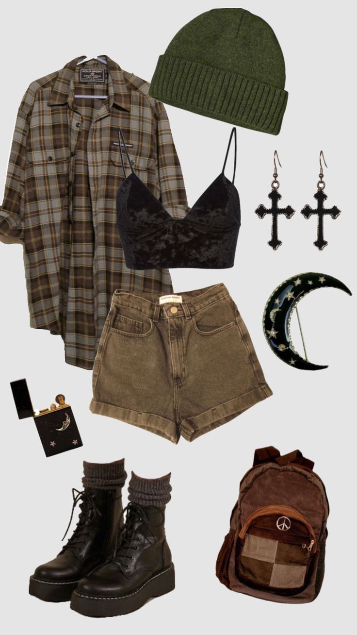 Yellow Grunge Aesthetic Outfits, Clothing Style Boards, Apothecary Aesthetic Outfit, Mosscore Aesthetic Outfit, Shopping Date Outfit, Lesbian Outfits Aesthetic, Lesbian Outfits Summer, Earthy Outfits Summer, Adventurecore Outfit