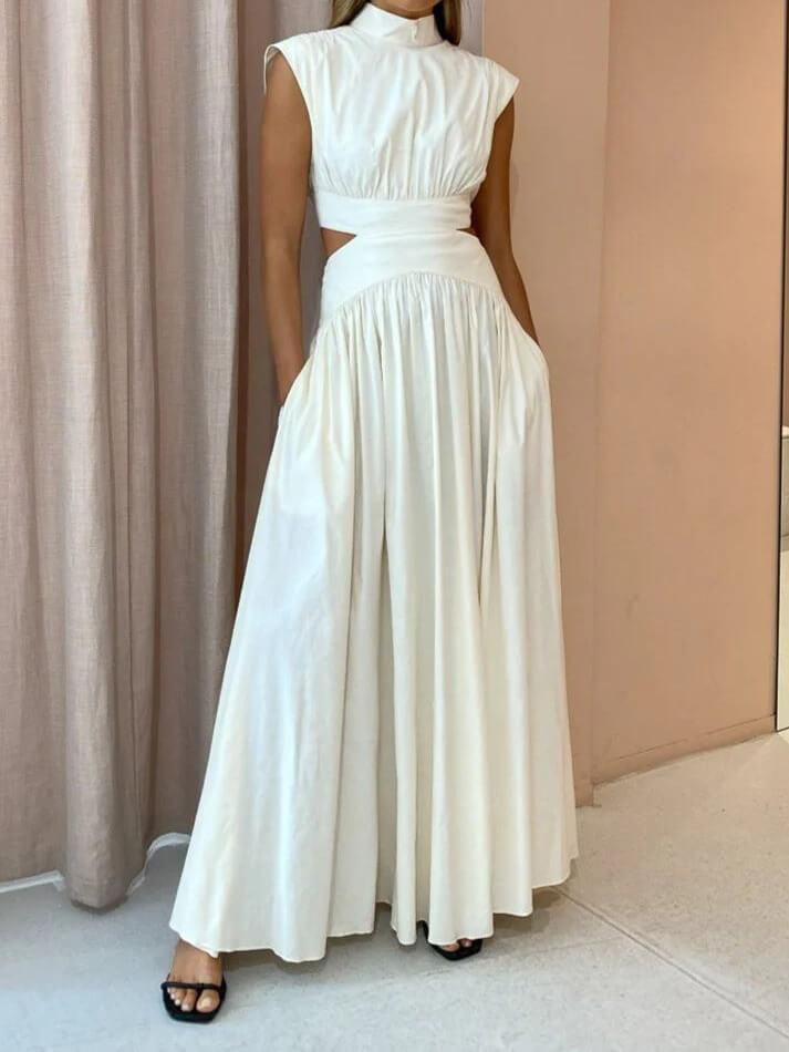 ⚡Buy 2024 Mock Neck Cut Out Long Dress White S under $33.00 in Dresses at AnotherChill.com Online. Composition: 100% Polyester. Design: Cutout. Style: Romantic. Thickness: Regular. Sheer: No. Material: Woven Fabric. Sleeve Length: Sleeveless. Neckline: Mock Neck. Occasion: Vacation, Party, Work. ✓2024 S/S OUTFITS. Check reviews and buy Mock Neck Cut Out Long Dress today. Cutout Style, Oversized Sweater Cardigan, 2000s Outfits, Dress Stores Online, Cutout Dress, Long Blouse, Two Piece Outfit, Skirt Top, Dress White