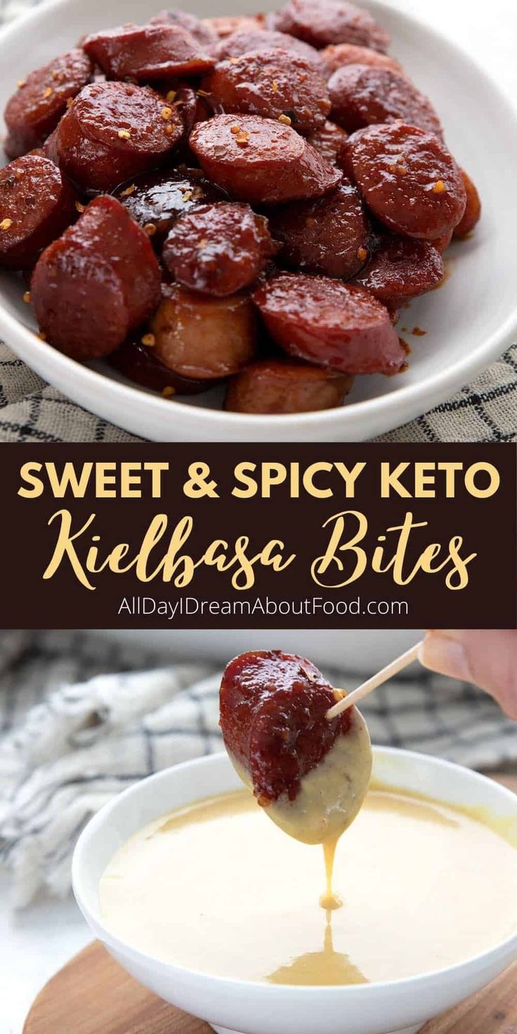 sweet and spicy keto kielbasa bites are the perfect appetizer for any party