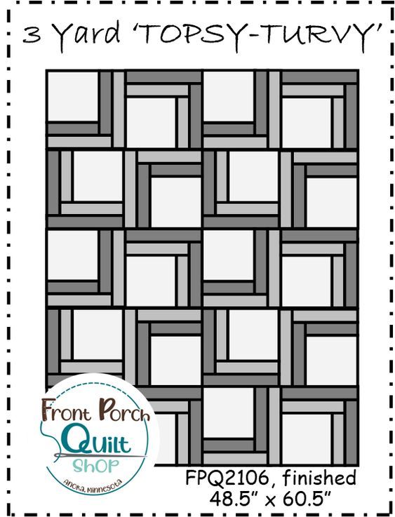 a quilt pattern with squares on it and the words, yard totsy - turvy