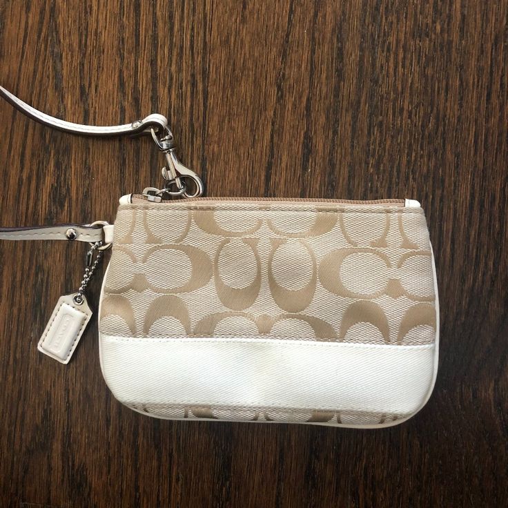 Never Got To Use This, So It's In Perfect Condition! Coach Wristlet, Cream White, Wristlets, Coach Bags, Clutches, Bag Lady, Cream, Women Shopping, White