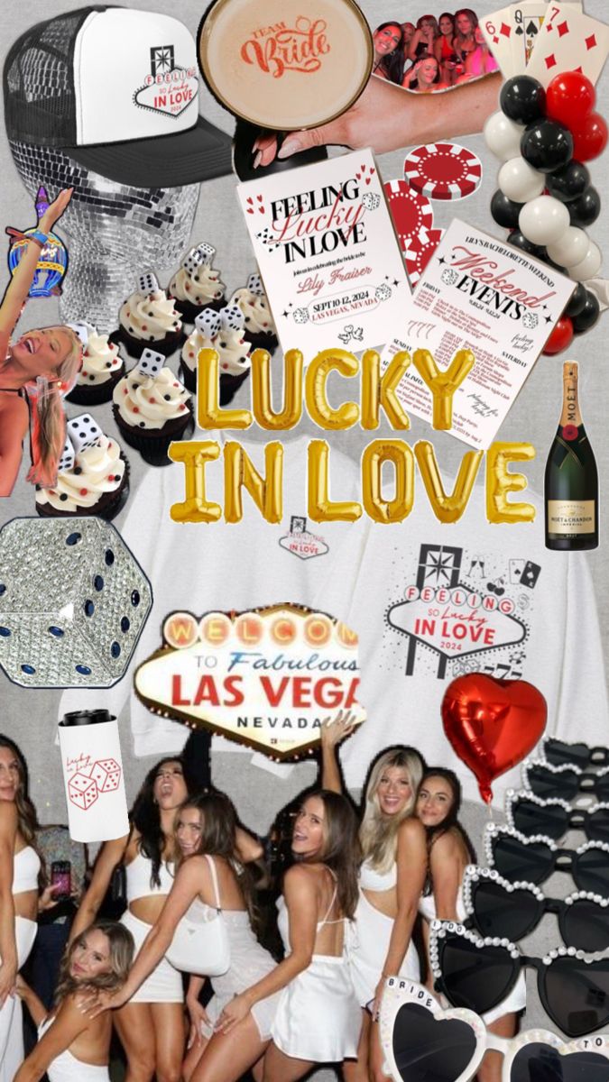 several women in white dresses and hats posing for a photo with the words lucky in love