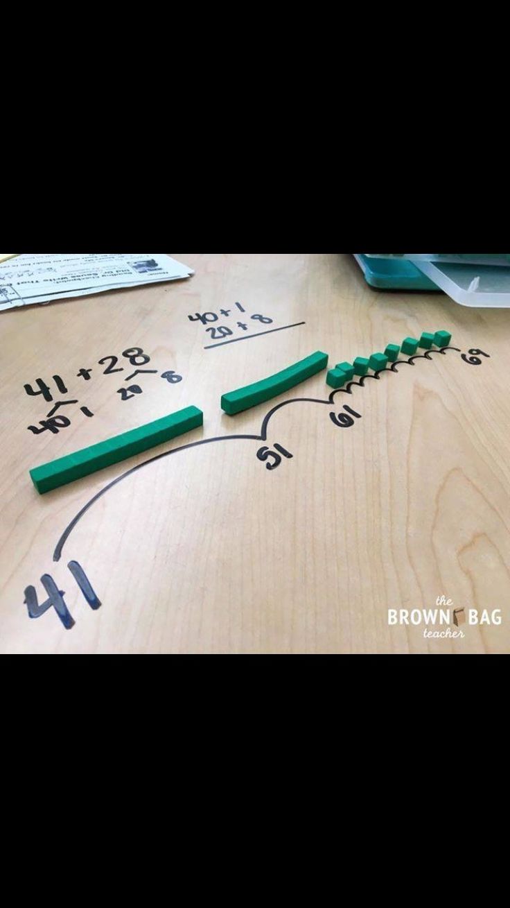 a wooden table topped with numbers and pencils