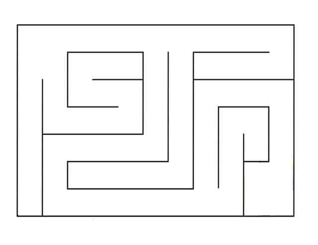 a black and white drawing of a maze