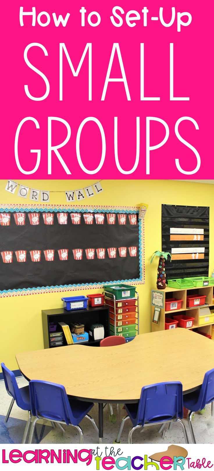 a classroom with the title how to set up small groups