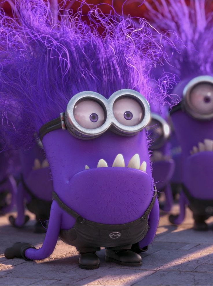 some very cute little purple minion characters