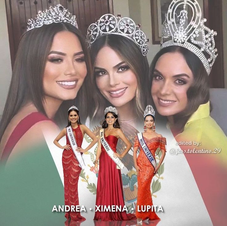 three beautiful women in dresses and tiaras posing for the camera with their crowns on