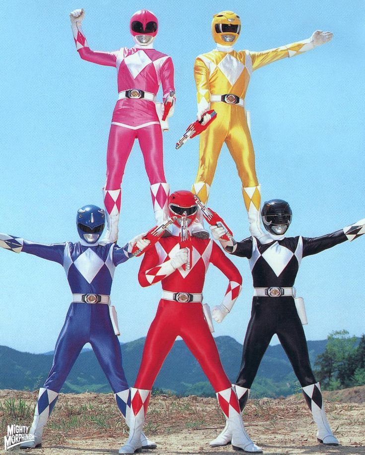 the power rangers are posing for a photo