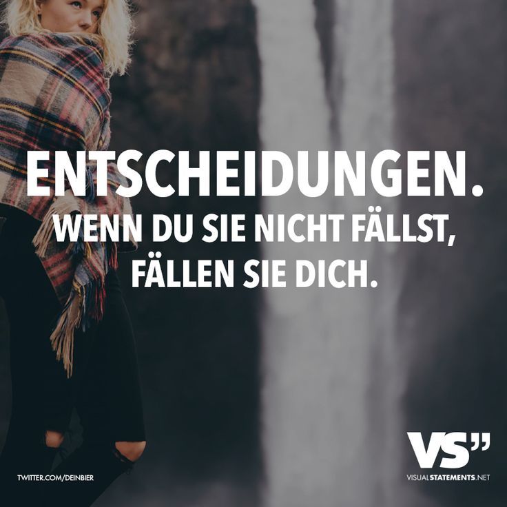 a woman standing in front of a waterfall with a scarf on her head and the caption reads, entscheidungen