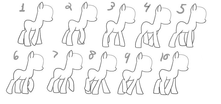 how to draw a cartoon horse step by step