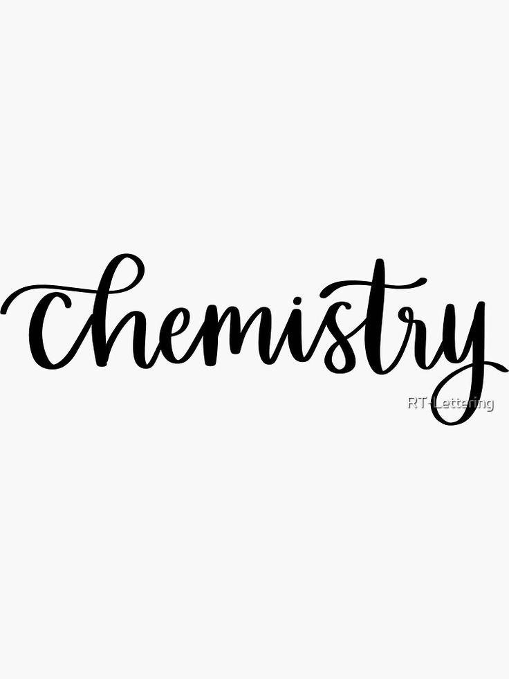 the word chemistry written in cursive ink