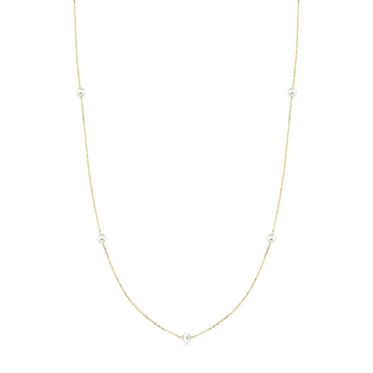 "A timeless pearls paired with a modern gold chain will be an elegant update for your classical outfits. You will always look noble and shiny with this timeless 14k solid gold station pearl necklace. STATION*PEARL*NECKLACE ‣ 2 Years Warranty ‣ Free Express International Shipping ‣ Free returns within 30 days from the order date Features * Made to Order. * Material: Solid Gold (real solid gold, no gold-filled or no gold plated material) * Gold KT: 14K * Gemstone: Majorica Pearl * Number of Pearls Classical Outfits, Fine Gold Jewelry, Nature Friendly, Ball Necklace, 14k Gold Necklace, Valentines Necklace, Station Necklace, Jewelry Choker, Natural Pearl