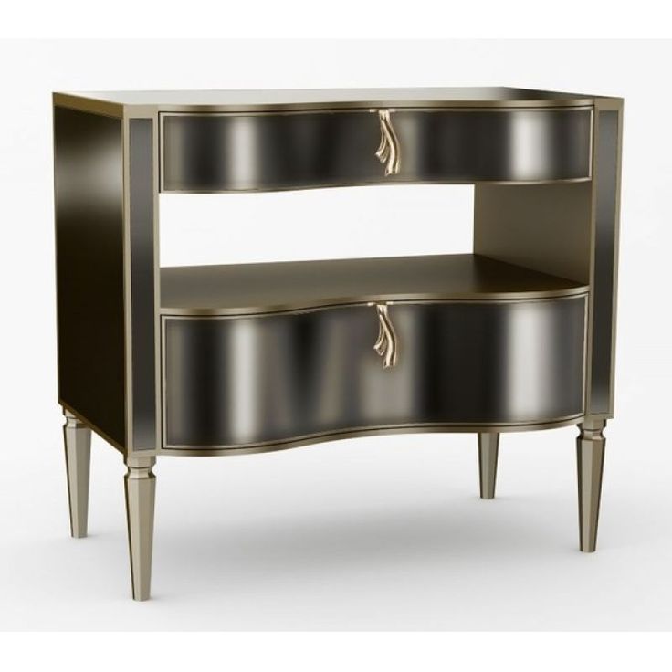 the sideboard has two drawers and one shelf