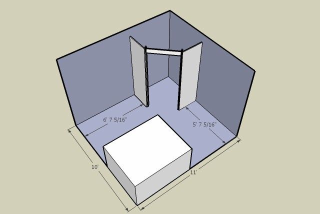 an image of a room that is in the shape of a hexagonal structure