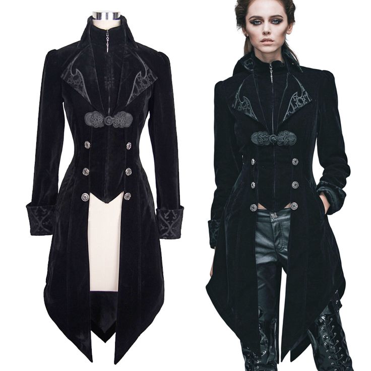 Devil Fashion Ladies Gothic Velvet Frock Coat | BOUDOIR NOIR Goth Coat, Steampunk Coat, Black Velvet Coat, Gothic Coat, Steampunk Dress, Steampunk Women, Style Steampunk, Unique Jackets, Vintage Goth