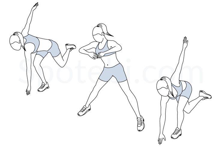 the woman is doing exercises with her arms and legs