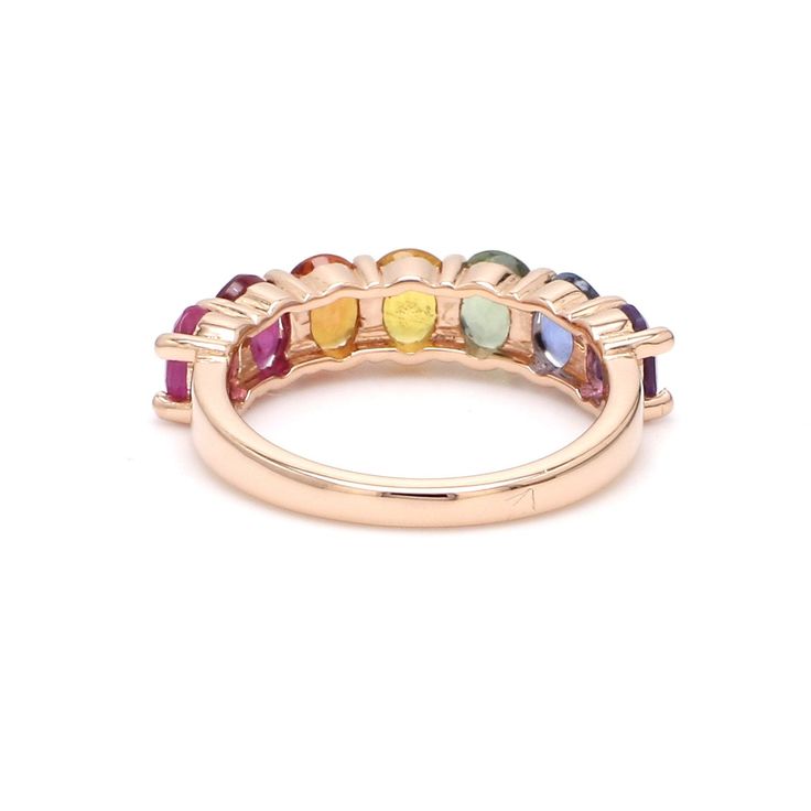 Rainbow sapphire amethyst ruby eternity band ring in 14k 18k gold, Natural rainbow gemstone ring, Rainbow ring gold, Seven chakras ring gold STONE DETAILS : ✦ Gemstone: Rainbow Sapphire, Ruby, Amethyst ✦ Gemstone Type : Natural ✦ Gemstone Size : 5x4 mm ✦ Gemstone Shape : Oval cut ✦ Number of gemstones : 7 ✦ Gemstone Weight : 3-4 carats ✦ Gemstone Grade : AAA METAL DETAILS : ✦ Metal : 14K/18K Gold ✦ Metal Color : Yellow / White / Rose Gold ✦ Setting : Shared Prong Setting ✦ Ring Box : Yes SHIPPIN Heirloom Multicolor Oval Jewelry, Fine Jewelry Rainbow Multi-stone Rings, Fine Jewelry Round Gemstones With Vvs Clarity, Fine Jewelry Yellow Gold Round Cut Gemstones, Round Sapphire Gemstones For Fine Jewelry, Round Sapphire Fine Jewelry, Multicolor 14k Gold Gemstones, Elegant Rainbow Diamond Jewelry, 14k Gold Round Gemstones Fine Jewelry