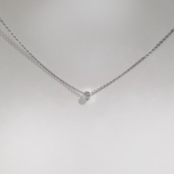 The 7 solitaire diamond necklace in silver by cestsla on Etsy Minimalist Diamond Solitaire Necklace For Formal Occasions, Minimalist Brilliant Cut Diamond Necklace For Formal Occasions, Minimalist Brilliant Cut Diamond Necklace For Formal Events, Minimalist Single Diamond Necklace For Formal Occasions, Minimalist Solitaire Necklace In Diamond White For Formal Occasions, Minimalist Diamond White Solitaire Necklace For Formal Events, Minimalist Diamond Necklace With Vvs Clarity, Minimalist Solitaire Diamond Jewelry, Single Diamond Round Necklace