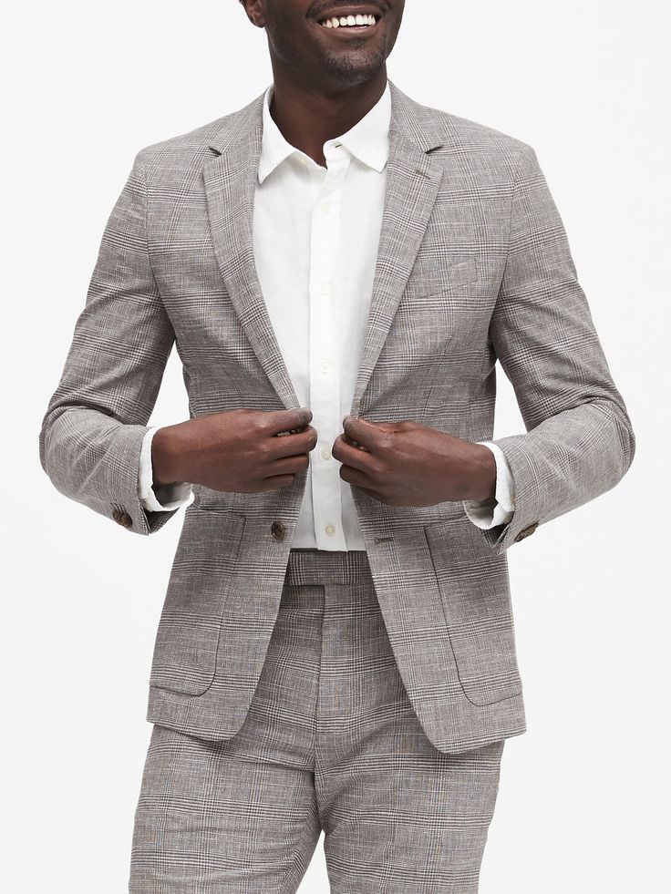 Slim Italian Plaid Suit Jacket | Banana Republic Plaid Suit Jacket, Plaid Suit, Plaid Fabric, Men's Blazer, Banana Republic, Suit Jacket, Plaid, Blazer