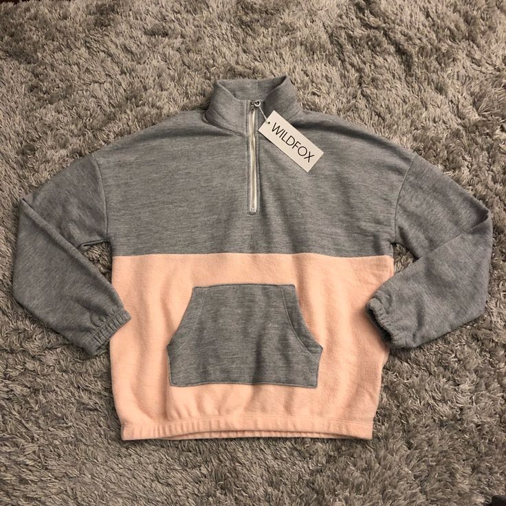 Wildfox Women’s Lea Sweatshirt In Heather/Nectar Size Small. Two Toned 1/4 Zip Up Sweater With Large Front Pocket. Super Cozy! New With Tags! Half-zip Loungewear Tops With Pockets, Loungewear Half-zip Tops With Pockets, Sporty Pink Sweatshirt With Pockets, Pink Cozy Fit Casual Sweatshirt, Pink Casual Cozy Fit Sweatshirt, Pink Half-zip Sweatshirt For Fall, Pink Half-zip Top For Fall, Casual Pink Sweatshirt With Pockets, Pink Cozy Fit Sporty Top