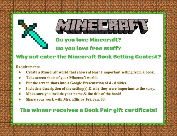 a minecraft gift certificate with the words do you love minecraft?