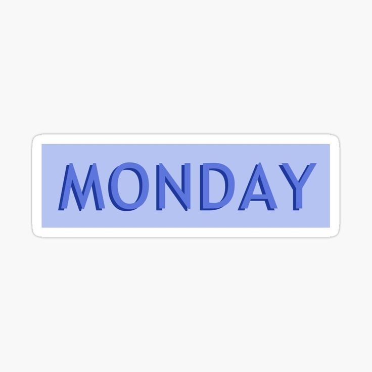 the word monday on a blue background sticker