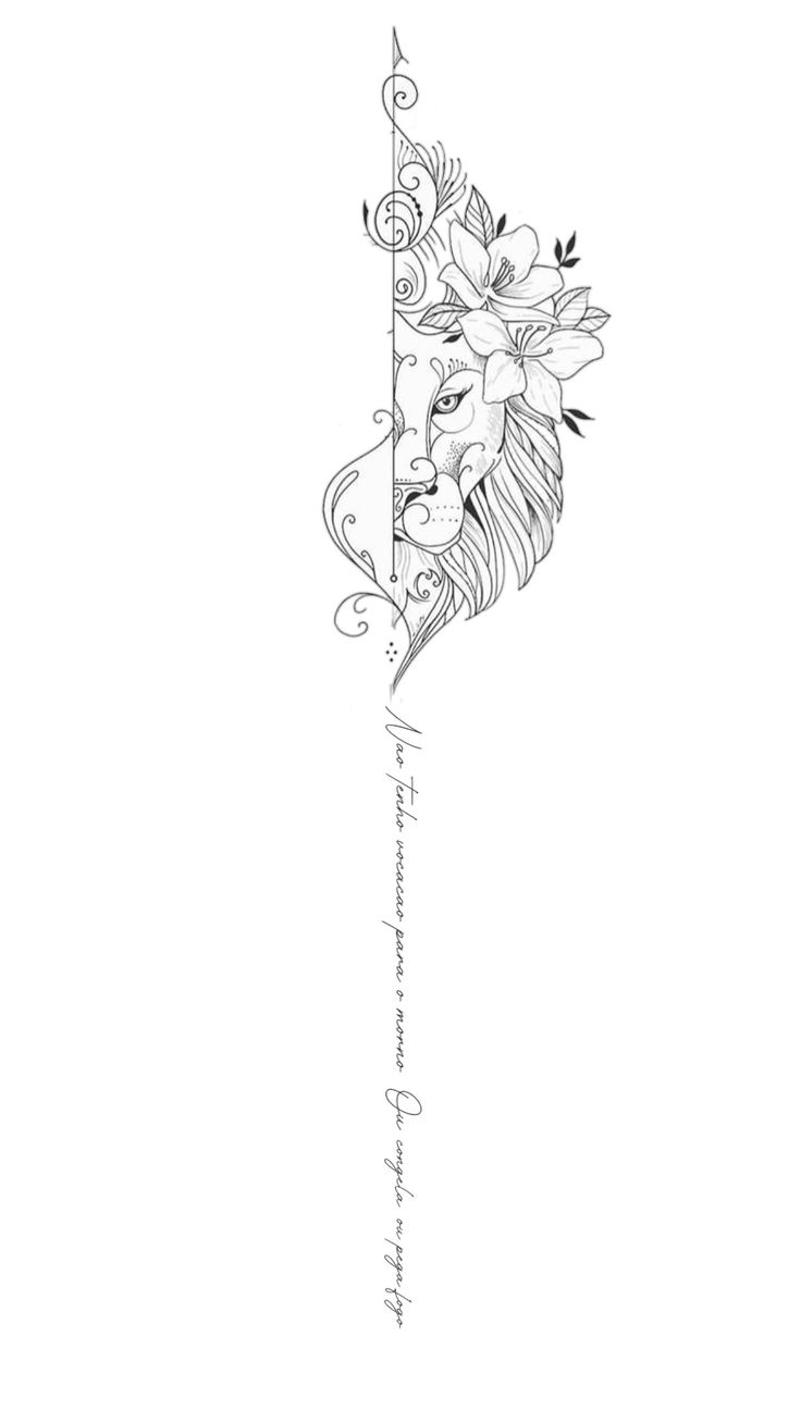 a black and white drawing of a tall pole with flowers on it's side