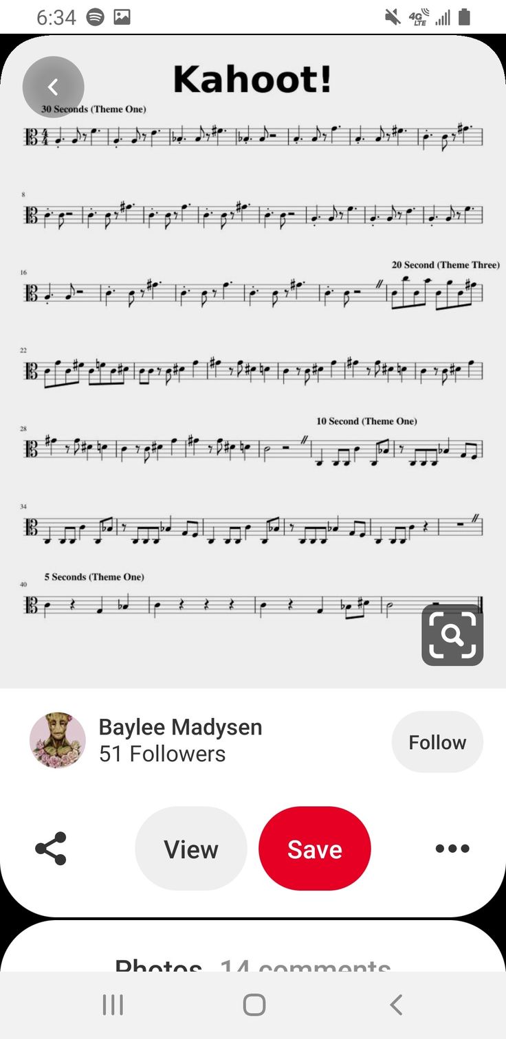 an iphone screen with music notes on it