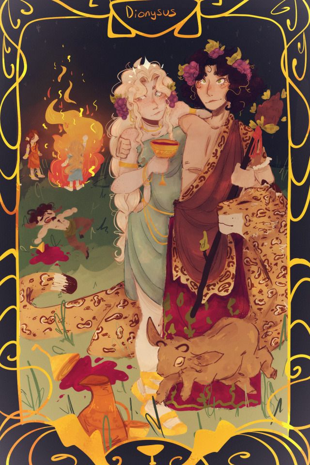 an illustration of two women sitting next to each other in front of flowers and animals