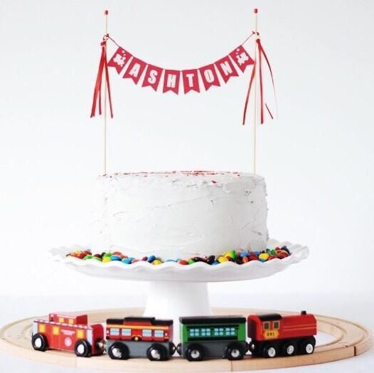 a birthday cake with a train on it