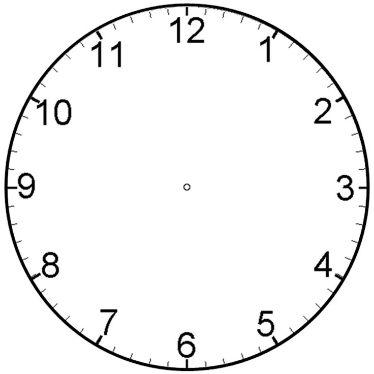 a drawing of a clock face with numbers on each side and the time at twelve o'clock