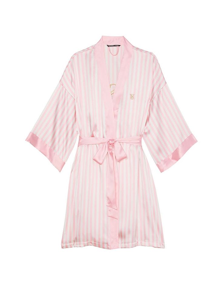 The Tour '23 Iconic Pink Stripe Robe - Sleep & Lingerie - Victoria's Secret Pijamas Women, Silky Robe, Lingerie Catalog, Victoria Secret Outfits, Victoria Secret Pajamas, Victoria Secrets, Train Hard, Kickboxing, Pink Stripes