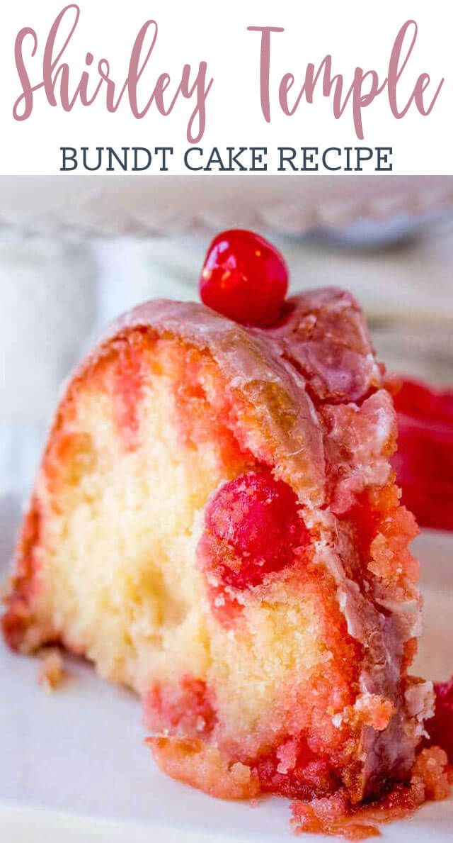 a close up of a bunt cake with cherries on top and the words, shabby temple bunt cake recipe