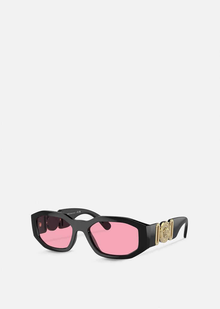 Medusa Biggie Sunglasses, Pink Versace, Coloured Lenses, Accessories 2023, Luxury Glasses, Shopify Marketing, Versace Style, Versace Glasses, Sunglasses Women Designer