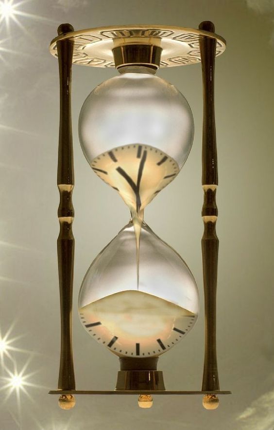 an old - fashioned clock is sitting on top of a wooden stand with stars in the background