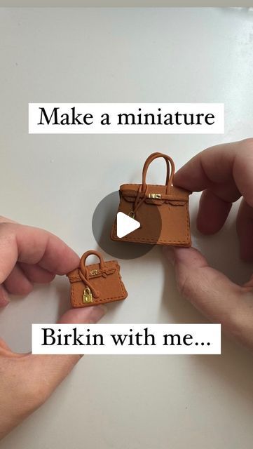 two hands holding miniature purses with the words make a miniatureture written on them