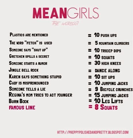 a poster with the words mean girls in pink and black on it's side