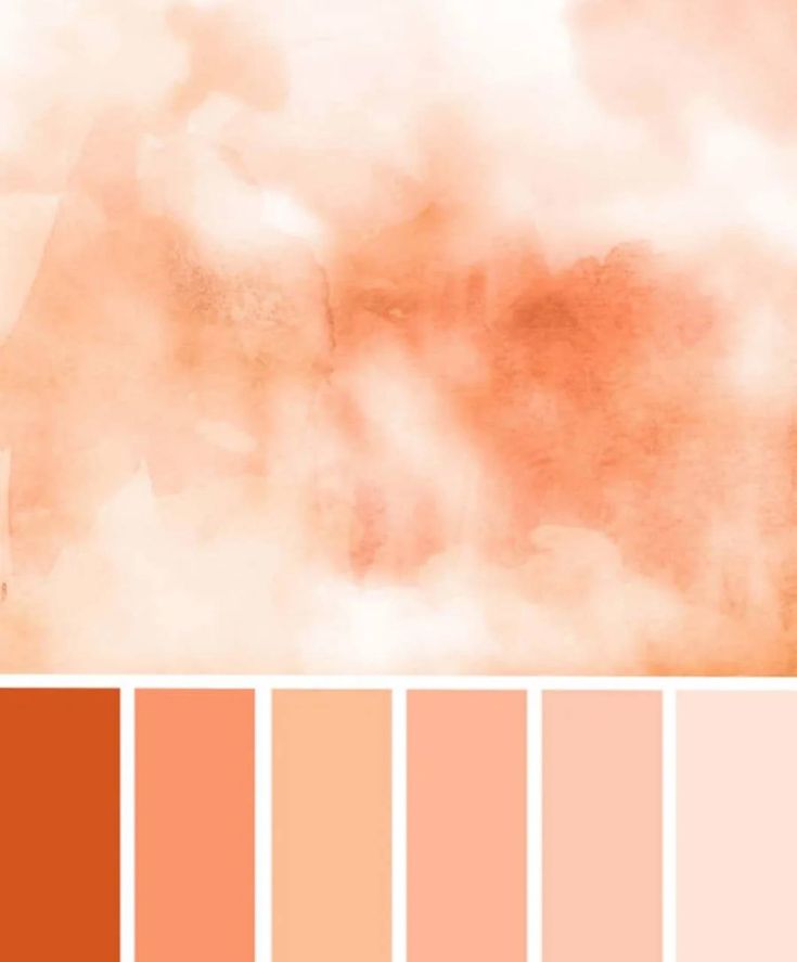 an orange and pink color palette with some white clouds in the background on top of it