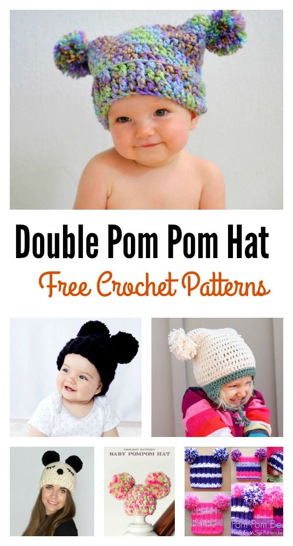 the crochet pattern for this adorable pom - pom hat is easy to make