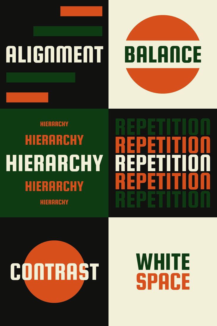 four different types of font and numbers on black, green, orange and white paper